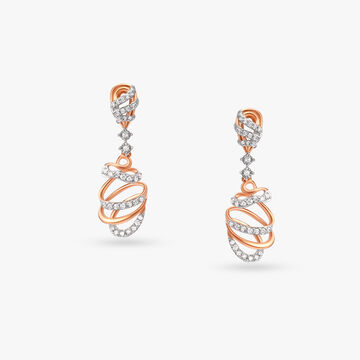 Spiral Sparkle Diamond Drop Earrings