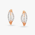 Radiating Leaf Diamond Hoop Earrings 