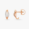 Radiating Leaf Diamond Hoop Earrings 2