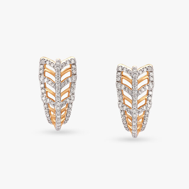 Distinctive Charm Diamond Hoop Earrings 