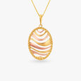 Gold Wave Pattern Pendant 