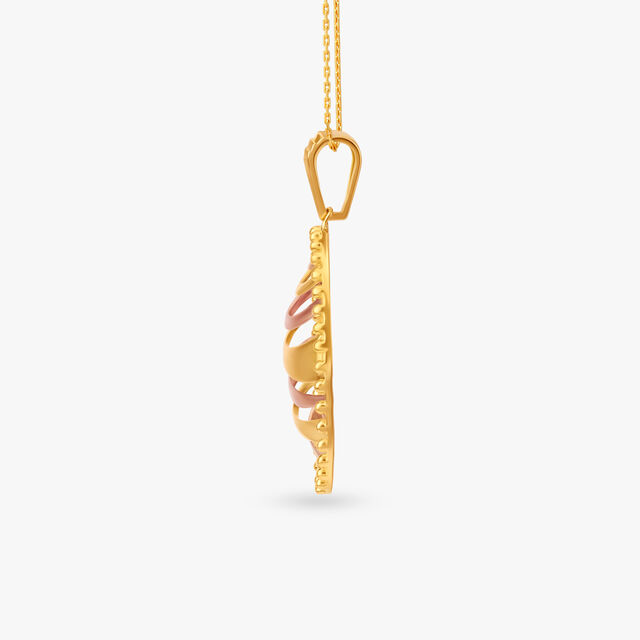 Gold Wave Pattern Pendant 2