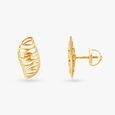 Leafy Gold Stud Earrings 2