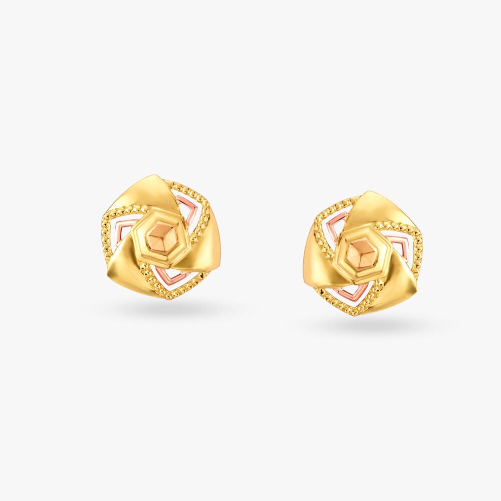 Shop Gold Stud Earrings Online at Best Price Tanishq UAE