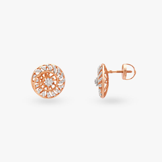 Spiral Diamond Stud Earrings 2