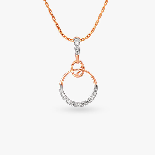 Circular Diamond Pendant and Earrings Set 2