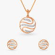 Refined Diamond Pendant and Earrings Set 