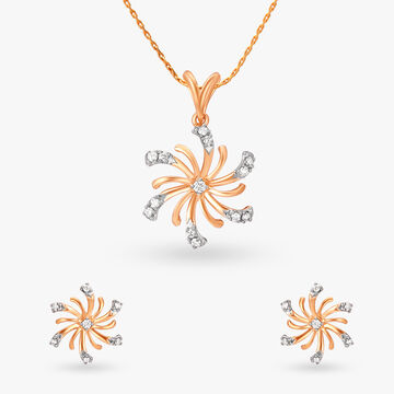 Bright Diamond Pendant and Earrings Set