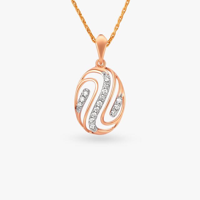 Sinuous Diamond Pendant and Earrings Set 2