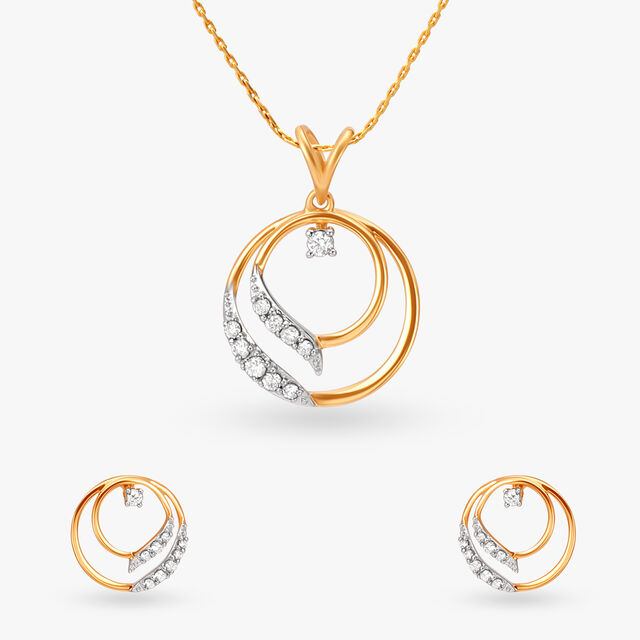 Luminescence Diamond Pendant and Earrings Set 
