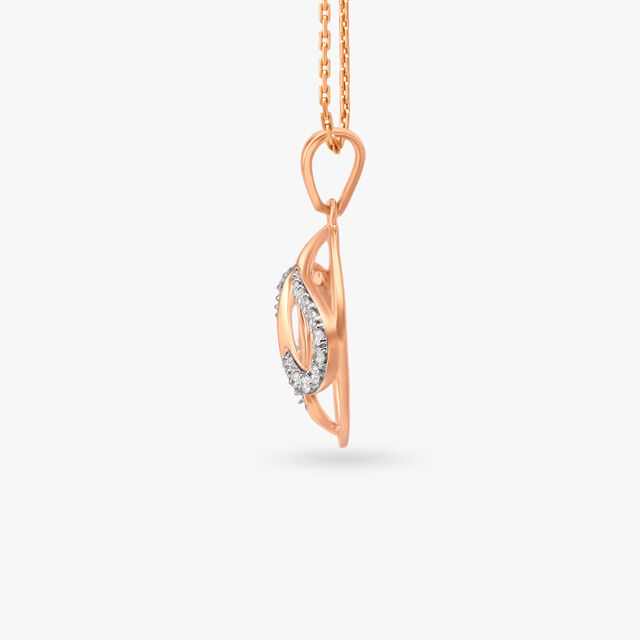 Swirl Diamond Pendant and Earrings Set 3