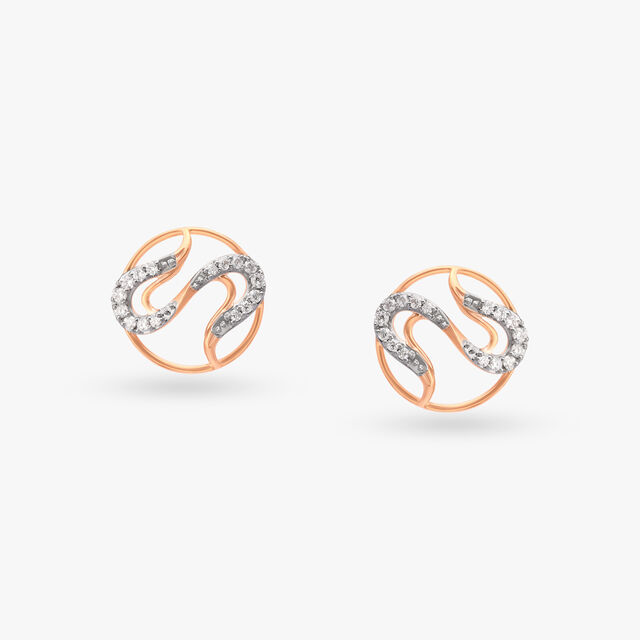 Swirl Diamond Pendant and Earrings Set 4