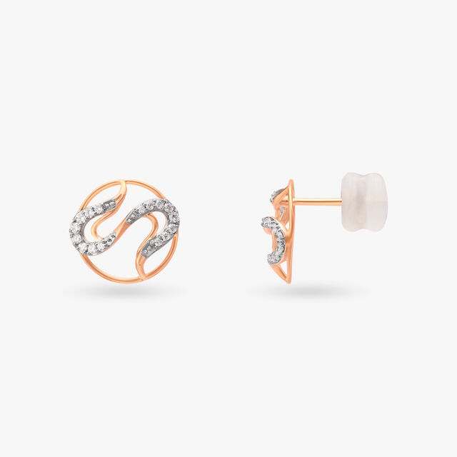 Swirl Diamond Pendant and Earrings Set 5