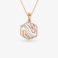 Swirling Diamond Pendant and Earrings Set 2