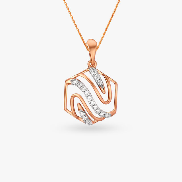 Swirling Diamond Pendant and Earrings Set 2