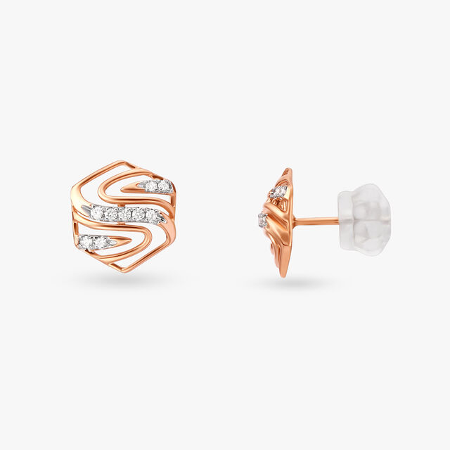 Swirling Diamond Pendant and Earrings Set 5