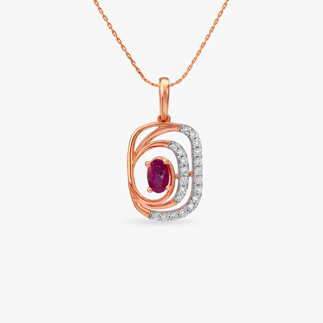 Ruby Mirage Diamond Pendant and Earrings Set 2