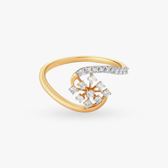 Crossover Flower Diamond Ring