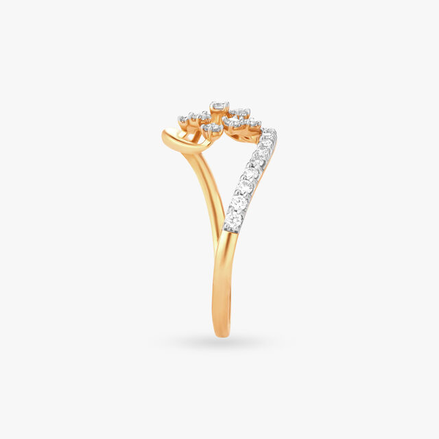Crossover Flower Diamond Ring