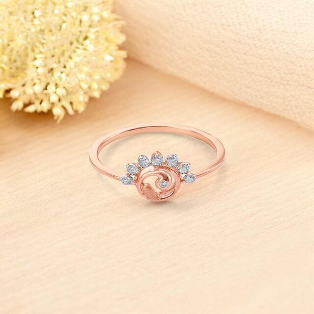 Peacock Glint Diamond Ring 