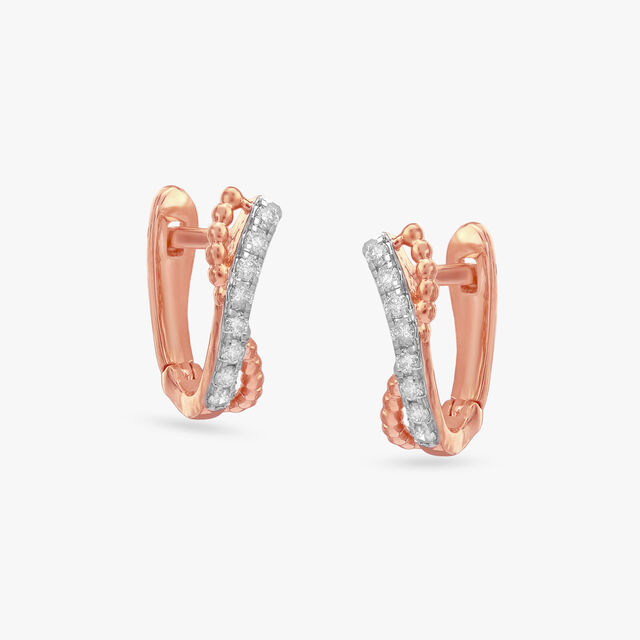 Blush Twine Diamond Hoop Earrings