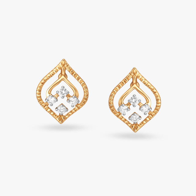 Sunlit Whispers Diamond Stud Earrings 