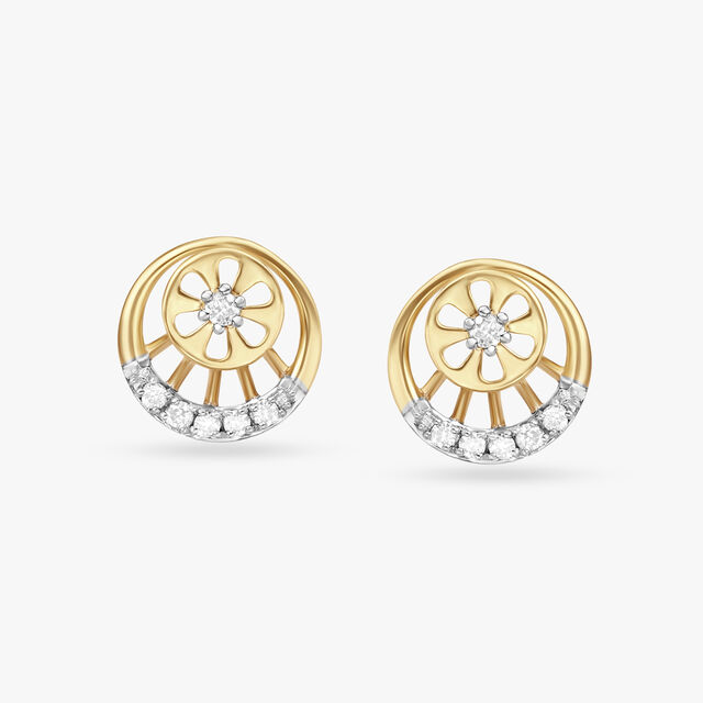 Blossom Brilliance Diamond Floral Stud Earrings 