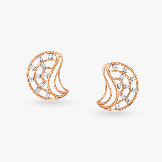 Classy Mesh Diamond Stud Earrings 