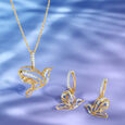 Soaring Beauty Diamond Pendant and Earrings Set 
