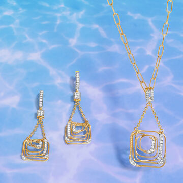 An Elegant Flow Diamond Necklace Set