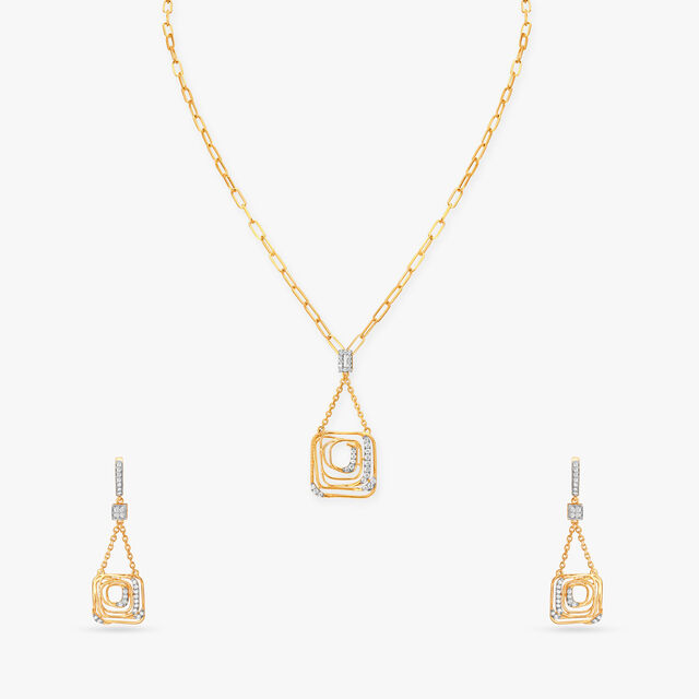 An Elegant Flow Diamond Necklace Set 2