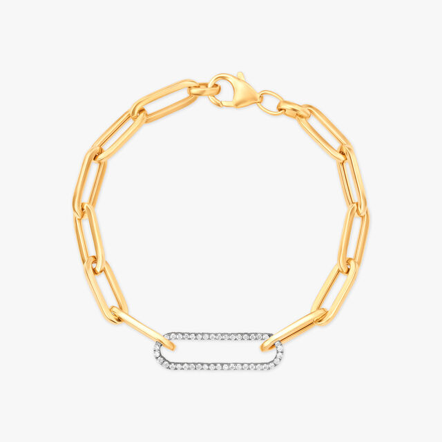 Brilliant Linkage Gold & Diamond Bracelet 