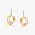 Contoured Swirls Diamond Drop Earrings 