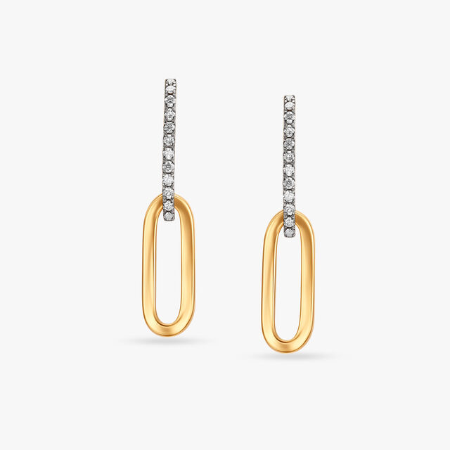 Sleek Diamond Drop Earrings 2