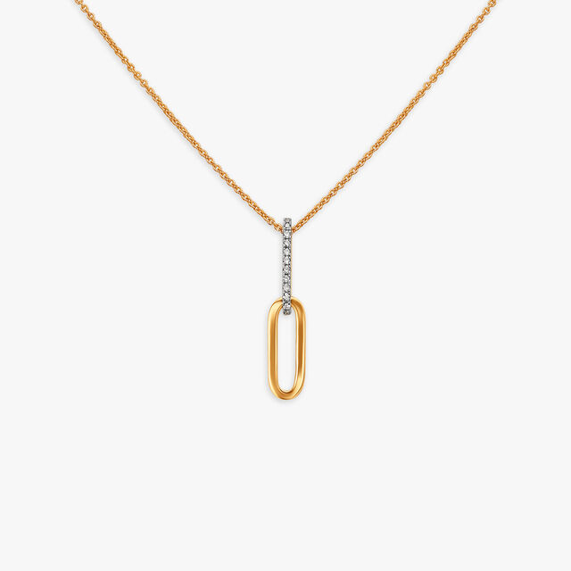 Link Drop Diamond Pendant with Chain 2