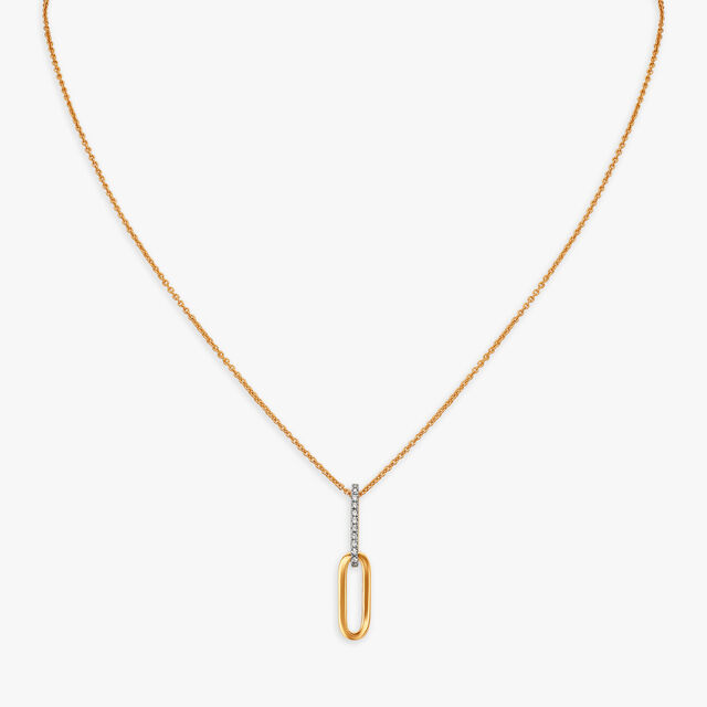 Link Drop Diamond Pendant with Chain 3