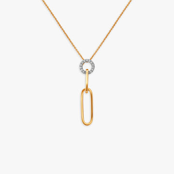 Oval Diamond Pendant with Chain