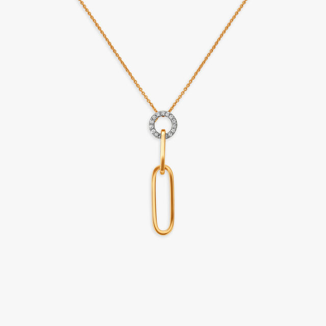 Oval Diamond Pendant with Chain