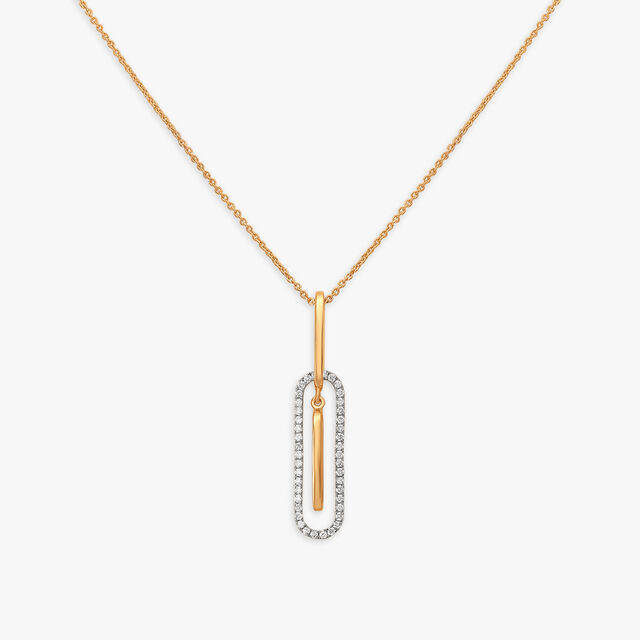 Minimalist Geometric Diamond Pendant with Chain