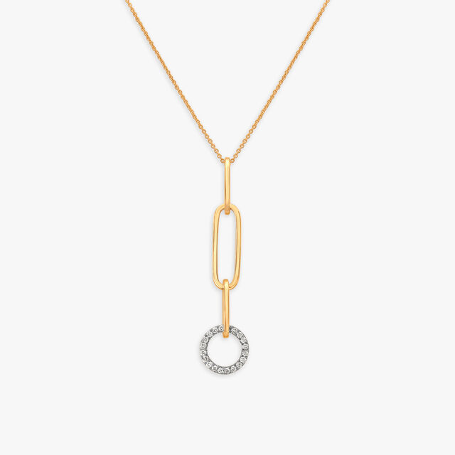 Circular Diamond Pendant with Chain