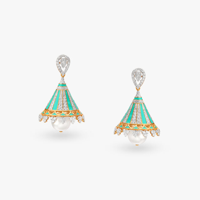 Elegant Diamond Jhumka Earrings 