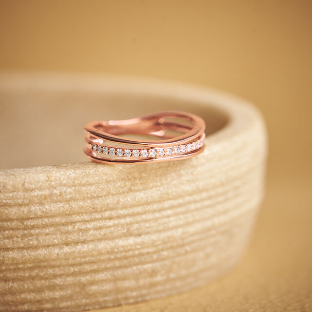 Enticing Crossover Diamond Ring,,hi-res 