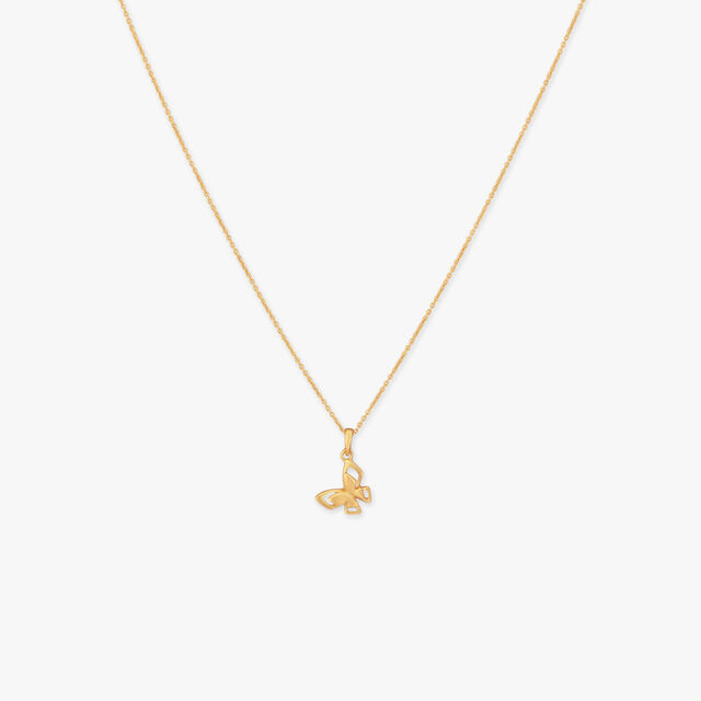 Delicate Butterfly Gold Pendant with Chain