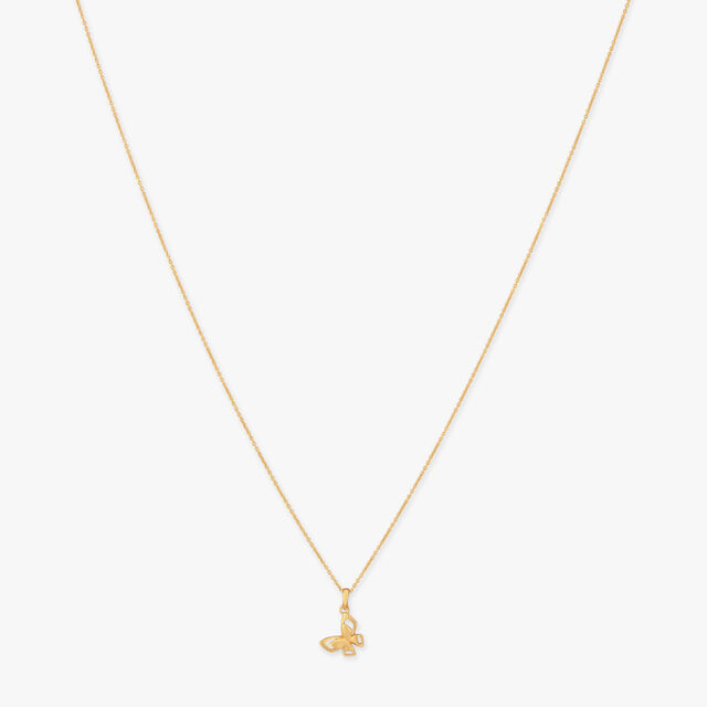 Delicate Butterfly Gold Pendant with Chain