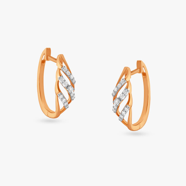 Chic Allure Diamond Hoop Earrings 