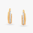 Elegant Arcs Diamond Hoop Earrings 3