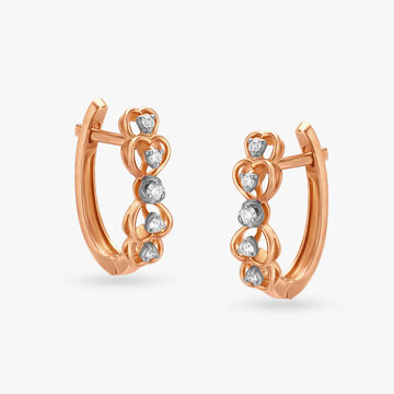 Embrace Hearts Diamond Hoop Earrings