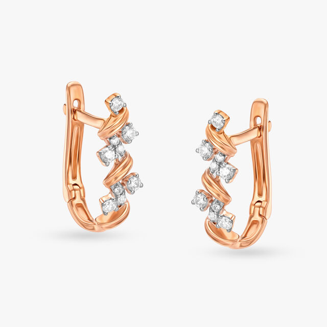 Captivating Elegance Diamond Hoop Earrings 
