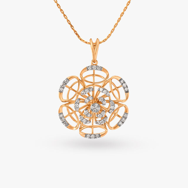 Floral Grace Diamond Pendant 