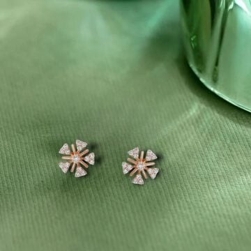 Radiant Flower Diamond Stud Earrings